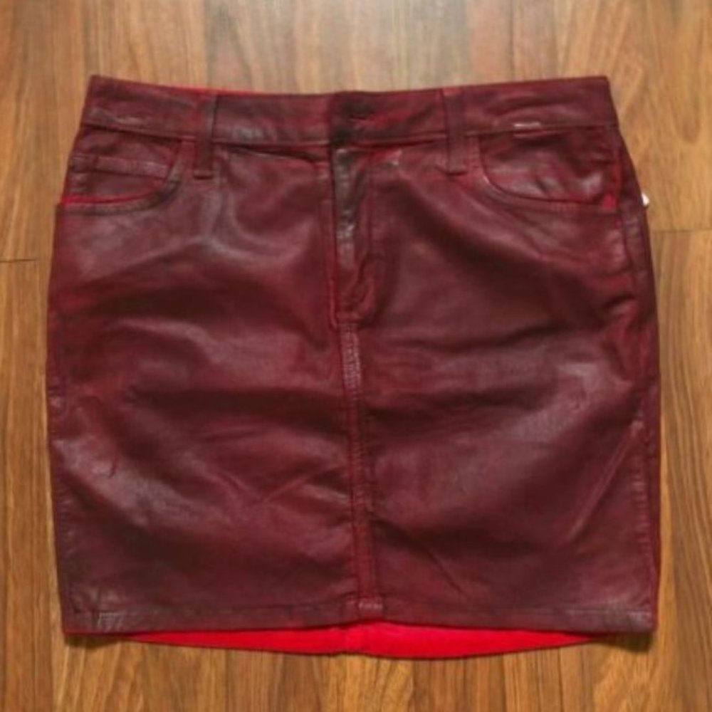 Joe's Jeans Stretch Bodycon Tight Micro Mini Skirt Size 25 Red New